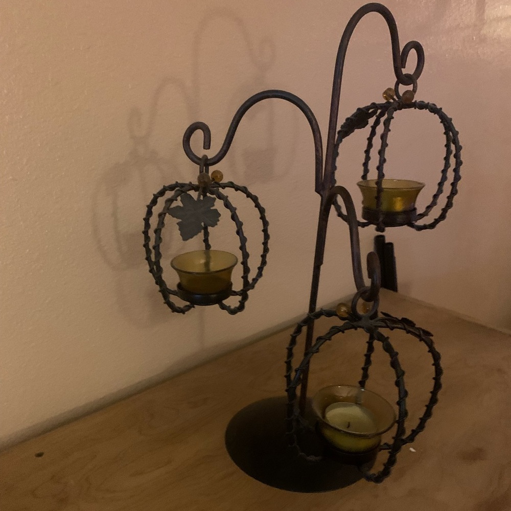 Fall thanksgiving candle table decor